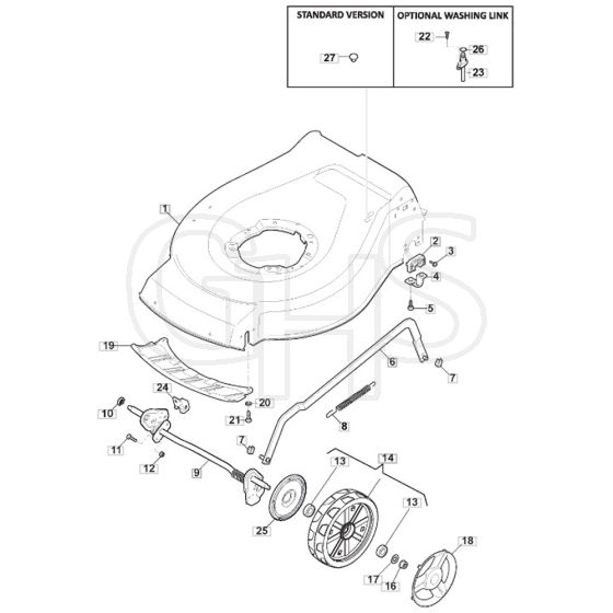 SP465 R - 2014 - 299489038/M14 - Mountfield Rotary Mower Deck Diagram