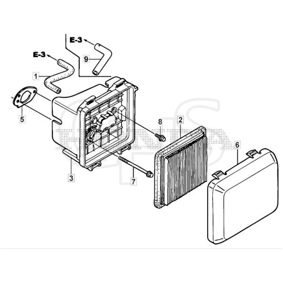 SP465 R - 2015-2018 - 299489038/M15 - Mountfield Rotary Mower Air Filter Diagram