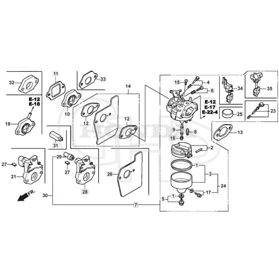 SP465 R - 2015-2018 - 299489038/M15 - Mountfield Rotary Mower Carburettor Diagram