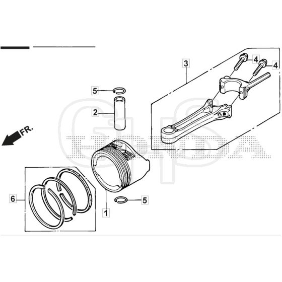 SP465 R - 2015-2018 - 299489038/M15 - Mountfield Rotary Mower Piston Diagram