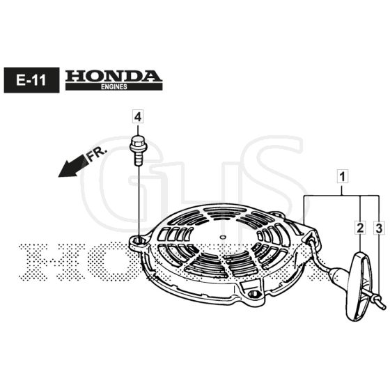 SP465 R - 2019-2021 - 299489038/M19 - Mountfield Rotary Mower Recoil Starter Diagram