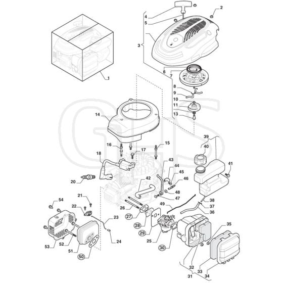 SP46 - 2021-2023 - 2L0482048/M21 - Mountfield Rotary Mower Engine Carb Tank Diagram