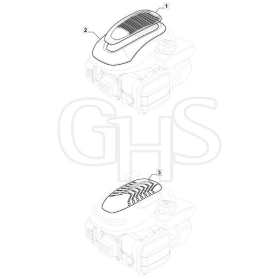 SP46 - 2020-2022 - 2L0482148/MTF - Mountfield Rotary Mower Engine Cover Diagram