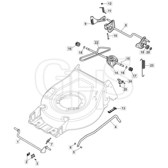 SP46 - 2020-2022 - 2L0482148/MTF - Mountfield Rotary Mower Height Adjusting Diagram