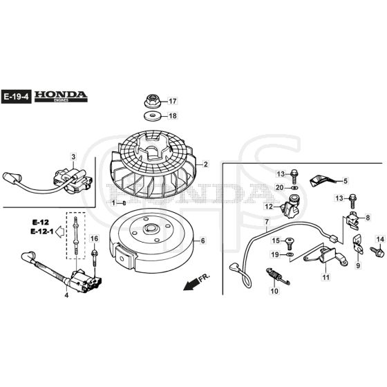 SP485 HW V - 2017-2018 - 294503038/M16 - Mountfield Rotary Mower Flywheel GCV160A0 S4 GB SD Diagram