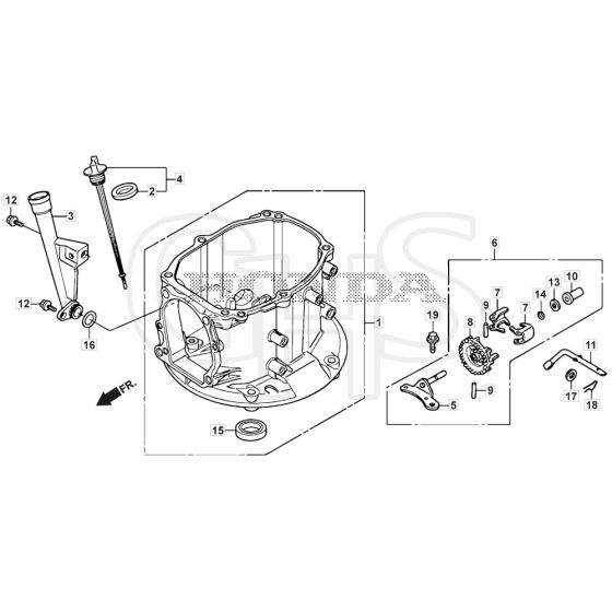 SP485 HW V - 2022 - 294507833/M22 - Mountfield Rotary Mower Crankcase Diagram