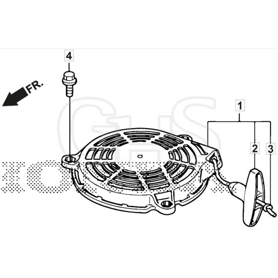 SP485 HW V - 2019-2021 - 294507838/M19 - Mountfield Rotary Mower Recoil Starter Diagram