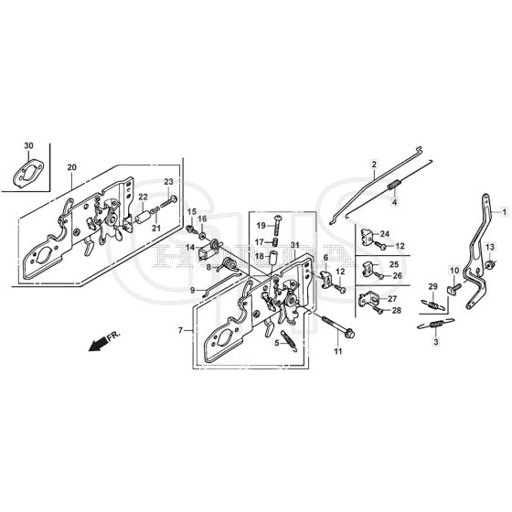 SP505 R - 2014 - 292505038/M14 - Mountfield Rotary Mower Control  GCV160A0 S4 LE SD Diagram
