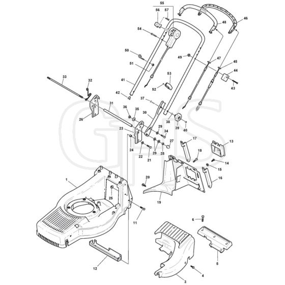 SP505 R - 2014 - 292505038/M14 - Mountfield Rotary Mower Upper Handle Diagram