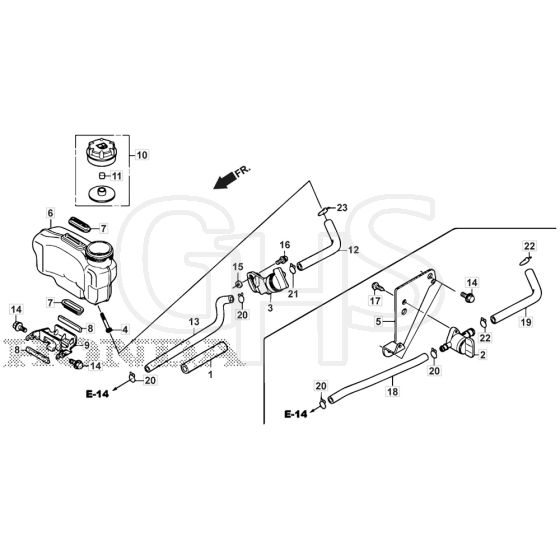 SP505R V - 2019-2021 - 294519038/M19 - Mountfield Rotary Mower Fuel Tank Diagram