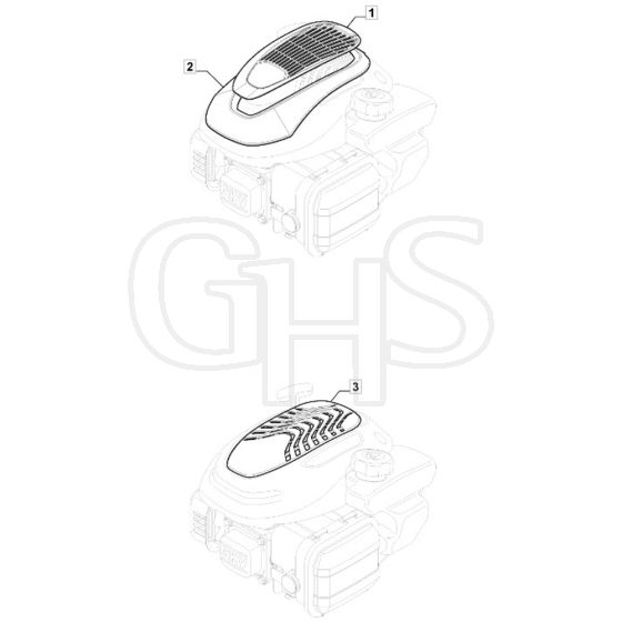 SP51 - 2021-2022 - 2L0536043/MC - Mountfield Rotary Mower Engine Cover Diagram