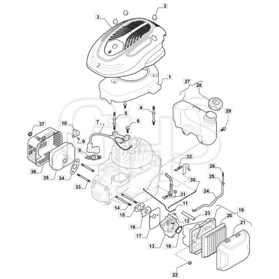 SP533 LS - 2019-2020 - 295546548/MC - Mountfield Rotary Mower Engine Carb Tank Diagram