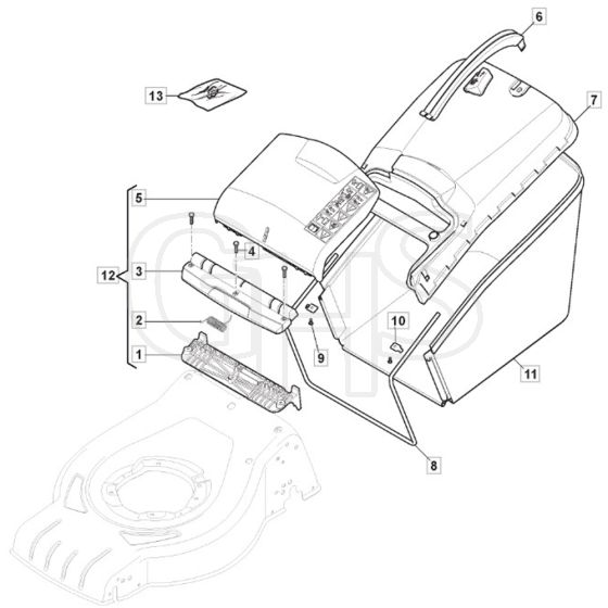 SP533 LS - 2019-2020 - 295546548/MC - Mountfield Rotary Mower Grass Bag Diagram