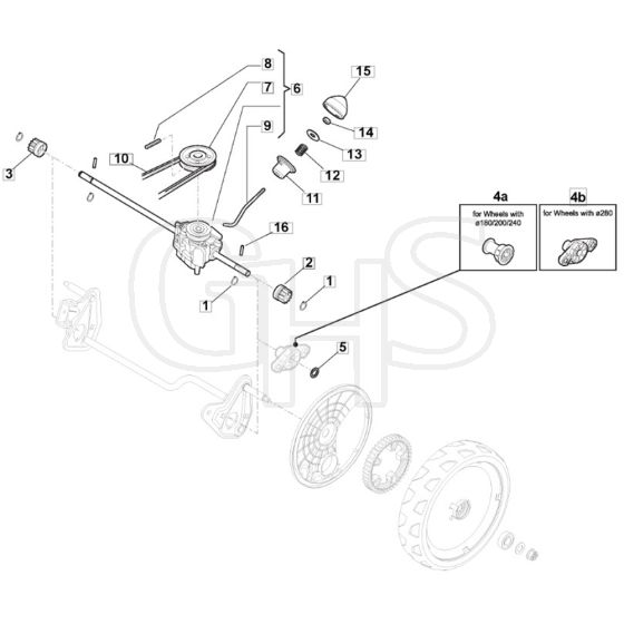SP533 LS - 2019-2020 - 295546548/MC - Mountfield Rotary Mower Transmission Diagram