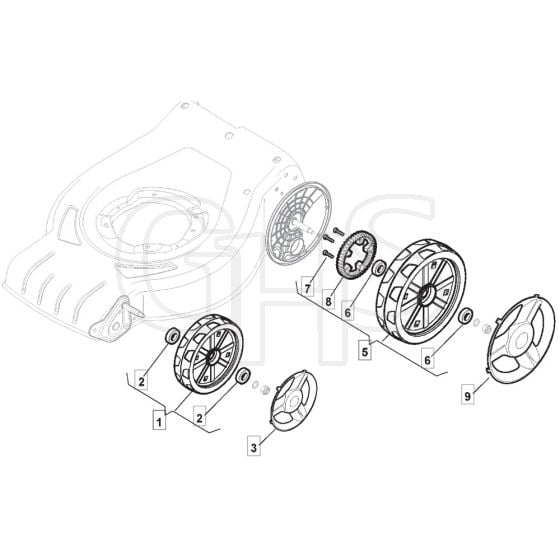 SP533 LS - 2019-2020 - 295546548/MC - Mountfield Rotary Mower Wheels Diagram