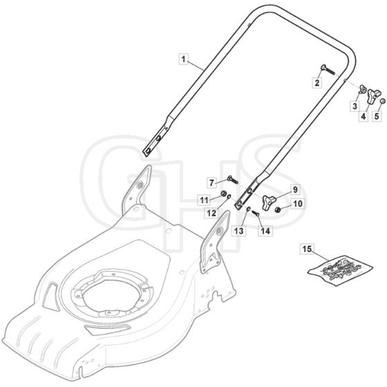 SP53 ELITE - 2018 - 295546038/M18 - Mountfield Rotary Mower Lower Handle Diagram