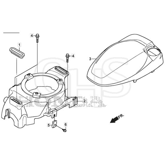 SP53 H - 2019 - 295546138/WX - Mountfield Rotary Mower Fan Cover Diagram