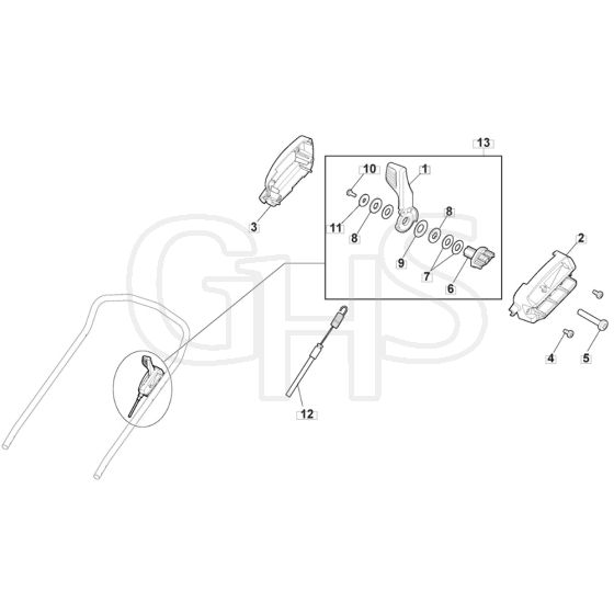 SP551 VLS - 2019-2020 - 294563543/M19 - Mountfield Rotary Mower Control Speed Variator Diagram