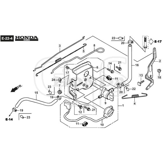SP555 R - 2014-2015 - 292555038/M14 - Mountfield Rotary Mower Control  GCV160A0 S4 GB SD Diagram