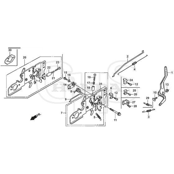SP555 R - 2014-2015 - 292555038/M14 - Mountfield Rotary Mower Control  GCV160A0 S4 LE SD Diagram