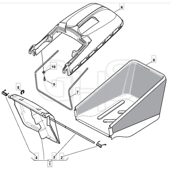 SP555 R - 2014-2015 - 292555038/M14 - Mountfield Rotary Mower Grass Bag Diagram