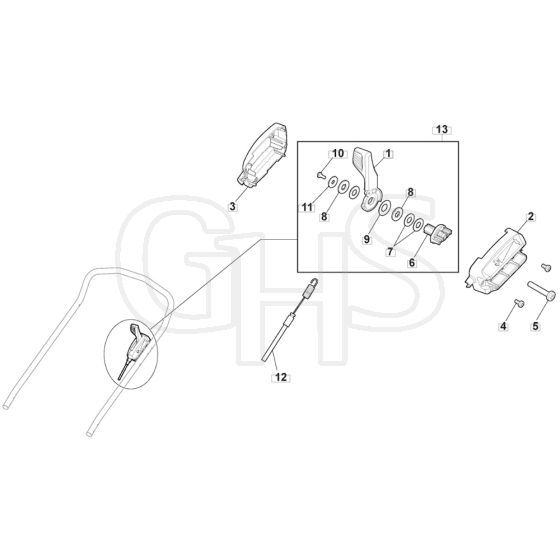SP555 R V - 2022 - 294569033/M22 - Mountfield Rotary Mower Control Speed Variator Diagram