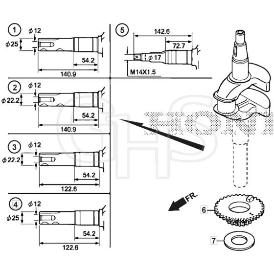 SP555 R V - 2022 - 294569033/M22 - Mountfield Rotary Mower Crankshaft Diagram