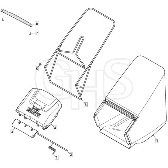 SP555 R V - 2022 - 294569033/M22 - Mountfield Rotary Mower Grass Bag Diagram