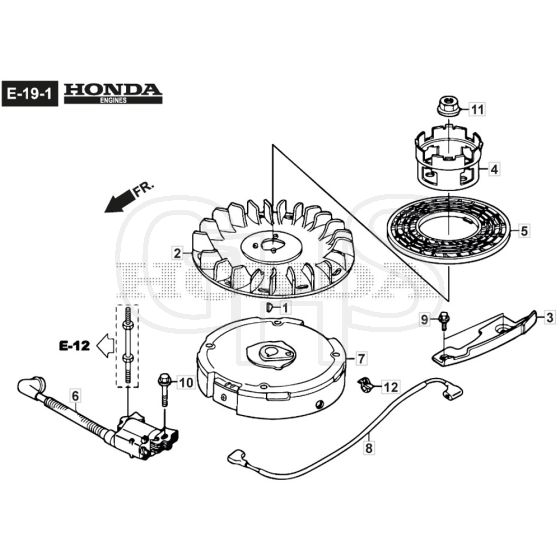 SP555 R V - 2016-2019 - 294569038/M16 - Mountfield Rotary Mower Flywheel/Ignition Coil - GCV190A S1-G7-SD Diagram