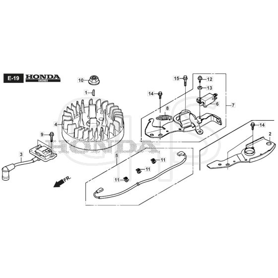 SP555 R V - 2020-2021 - 294569038/M20 - Mountfield Rotary Mower Flywheel Diagram