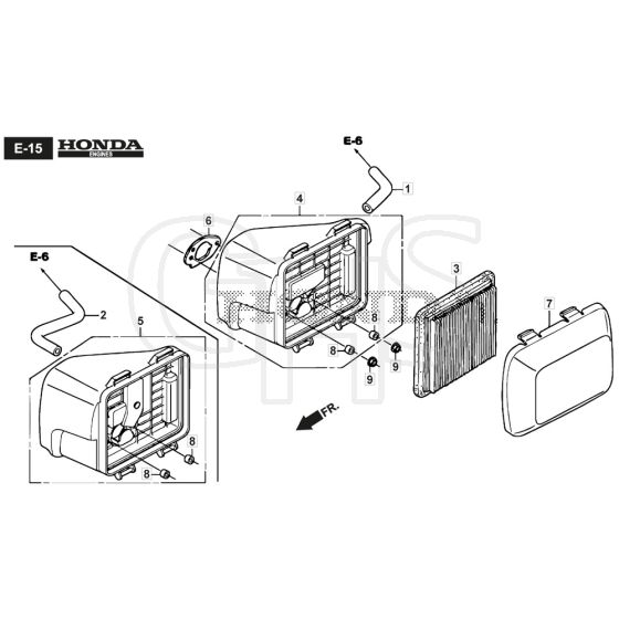 SP555 V - 2022 - 294563033/M22 - Mountfield Rotary Mower Air Filter Diagram