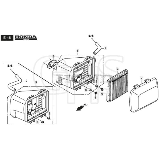 SP555 V - 2019-2021 - 294563038/M19 - Mountfield Rotary Mower Air Filter Diagram