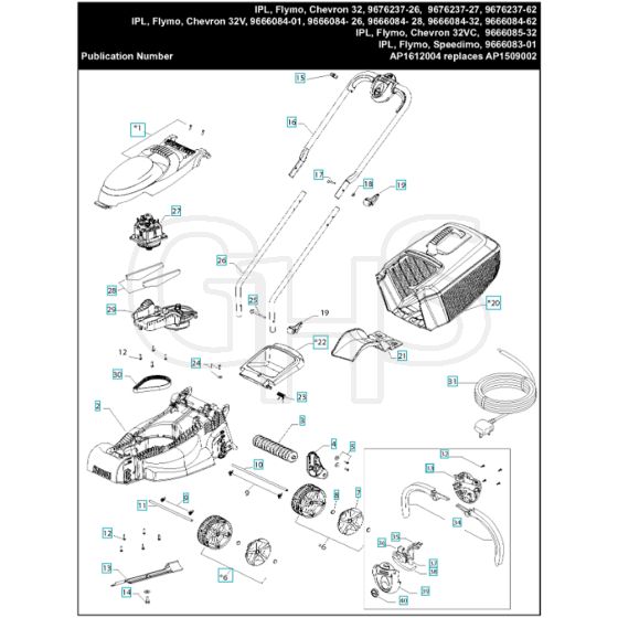 Flymo Speedi-Mo - 2016-12 - Lawn Mower Main Assembly