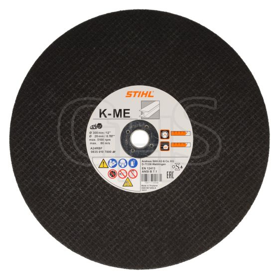 Genuine Stihl Cutting Wheel K-ME 300mm / 12" - 0835 010 7000 