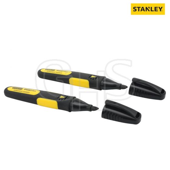 Stanley Chisel Tip Markers - Black (Pack of 2) - 1-47-314