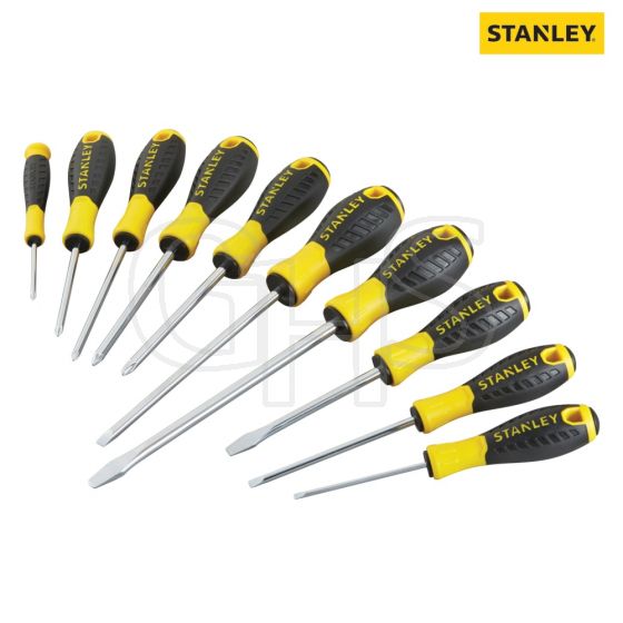 Stanley 0-60-211 Essential Screwdriver Set of 10 PH/SL/PZ - STHT0-60211
