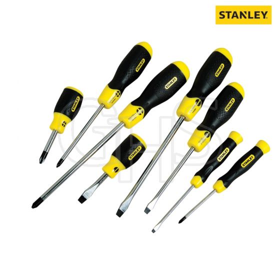 Stanley Cushion Grip Screwdriver Flared/Phillips Set of 8 - 0-65-011