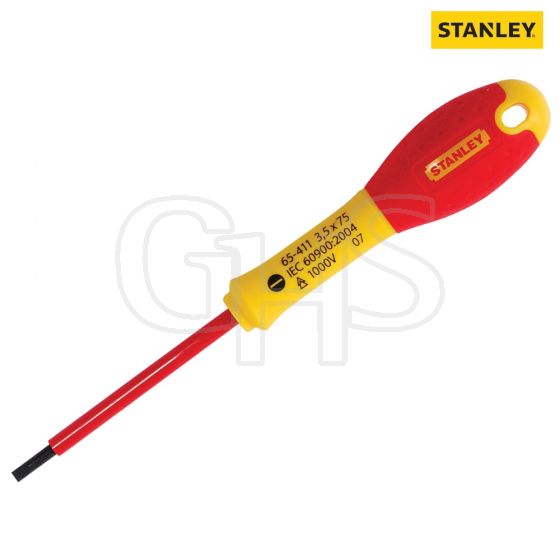 Stanley FatMax VDE Insulated Screwdriver Parallel Tip 3.5mm x 75mm - 0-65-411