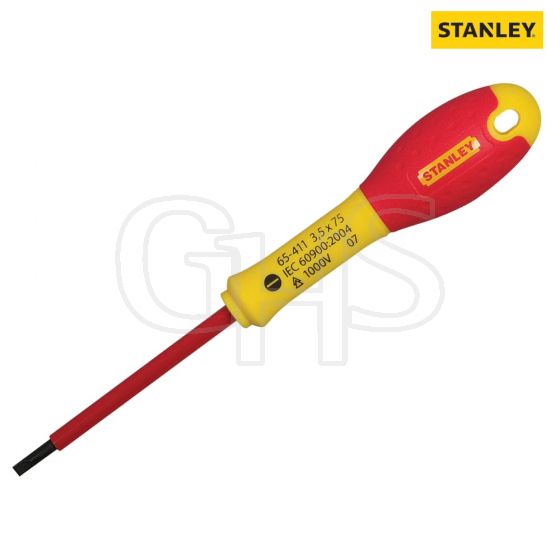 Stanley FatMax VDE Insulated Screwdriver Parallel Tip 4mm x 100mm - 0-65-412