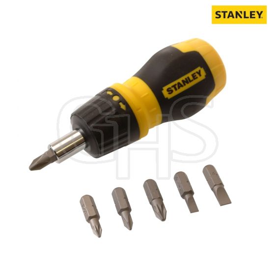 Stanley Multibit Ratchet Stubby Screwdriver & Bits - 0-66-358