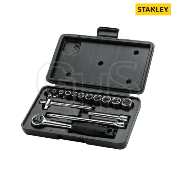 Stanley Socket Set of 15 Metric 1/4in Drive - 0-86-775