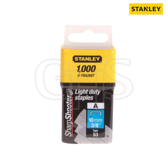 Stanley TRA2 Light-Duty Staple 10mm TRA206T Pack 1000 - 0-TRA206T