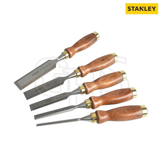 Stanley Bailey Chisel Set of 5 in Leather Pouch - 1-16-503