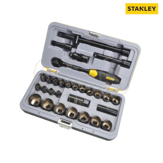 Stanley FatMax Black Socket Set of 30 Metric 1/2in Drive - 1-94-662