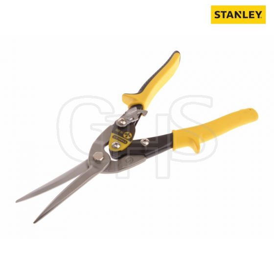 Stanley Yellow Long Aviation Snip Straight Cut 250mm - 2-14-566