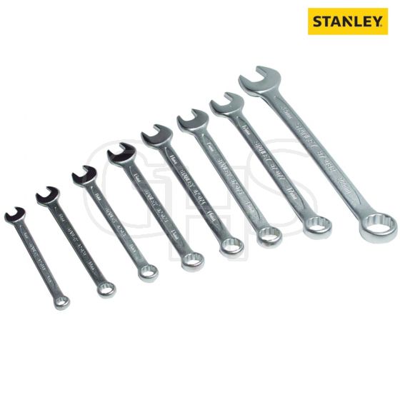 Stanley Combination Spanner Set of 8 Metric 8 to 22mm - 4-87-054
