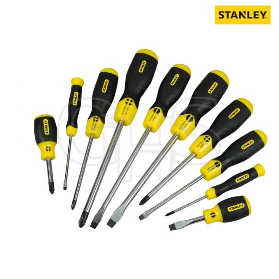 Stanley Cushion Grip Flared/Phillips Screwdriver Set of 10 - 5-64-977