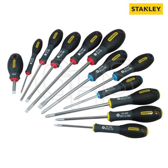 Stanley FatMax Screwdriver Parallel/Flared/Phillips/Pozi Set of 12 - 5-65-426