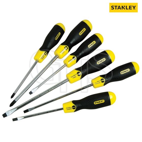 Stanley Cushion Grip Parallel/Flared/Pozi Screwdriver Set of 6 - 5-98-001