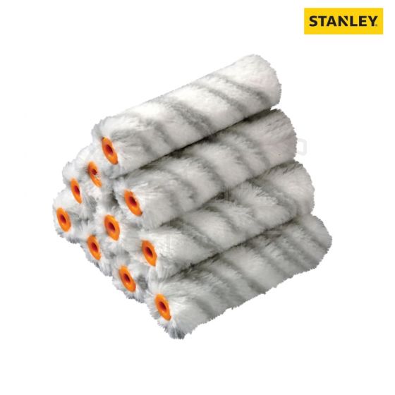 Stanley Medium Pile Silver Stripe Sleeve 100mm (4in) 10 Pack - STRMGR10